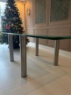 Eettafel  met glasplaat 230 x 100 6 personen, Huis en Inrichting, Tafels | Eettafels, Ophalen, 200 cm of meer, 50 tot 100 cm, Zo goed als nieuw