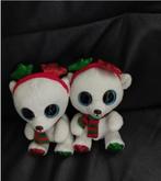 2 ty beanie witte beren met rode/groene sterren, Ophalen of Verzenden, Nieuw, Beer