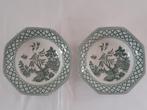 Meakin: 2 groene 8-hoekige schaaltjes, decor WILLOW, Antiek en Kunst, Antiek | Servies los, Ophalen of Verzenden