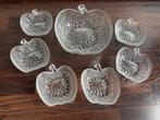 Vintage 7 glazen appelvormige schaaltjes, dessertschaaltjes, Huis en Inrichting, Keuken | Servies, Gebruikt, Ophalen of Verzenden