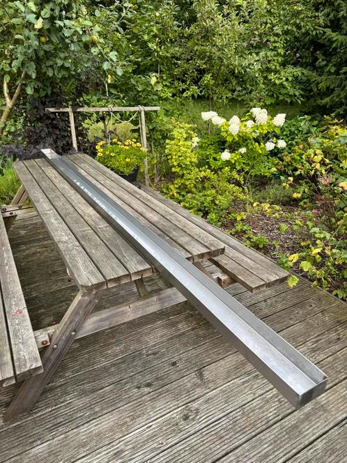 RVS dakgoot 332x10x5cm, Doe-het-zelf en Verbouw, Buizen en Afvoer, Zo goed als nieuw, Dakgoot, Rvs, 2 tot 4 meter, Ophalen