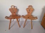 2 brutalist spaanse lage stoelen grenen vintage., Gebruikt, Bruin, Onbekend, Ophalen of Verzenden