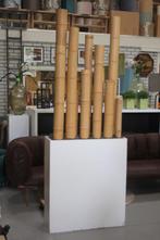 bloembak bloempot clayfibre wit met bamboe afscheiding