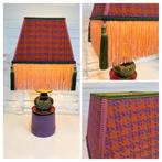 Lampenkap nachtkastje lamp vierkant franje kwast, Zwart, Rond, Ophalen of Verzenden, Zo goed als nieuw