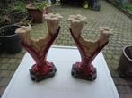 2 antieke kandelaars aardewerk, Antiek en Kunst, Antiek | Keramiek en Aardewerk, Ophalen of Verzenden