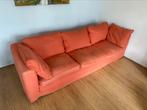 Comfortabele gebruikte oranje 3zits bank, Huis en Inrichting, Banken | Bankstellen, Ophalen, Gebruikt, 75 tot 100 cm, 250 tot 300 cm