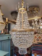 Antieke kristallen zakkroon uit ca 1940 in zeer goede staat., Huis en Inrichting, Lampen | Kroonluchters, Tweedehands, Ophalen of Verzenden