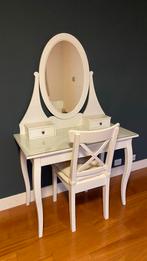 IKEA Kaptafel met Spiegel & Stoel - Wit, Huis en Inrichting, Tafels | Kaptafels, 100 tot 150 cm, Zo goed als nieuw, Hout, 50 tot 100 cm