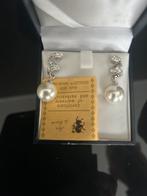 Oorbel parel met swarovski, Ophalen of Verzenden, Nieuw, Goud, Overige materialen