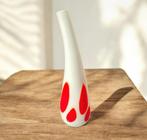 Vintage Murano Glas Vaas - Italië bloemenvaas tulpen, Huis en Inrichting, Gebruikt, Wit, Ophalen of Verzenden, Glas