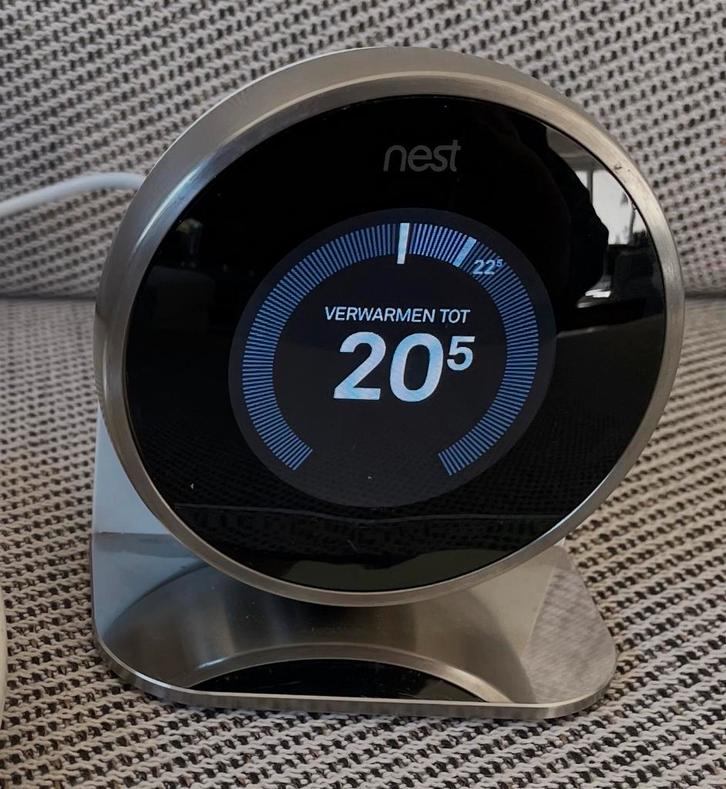 Nest Thermostaat op Standaard, Doe-het-zelf en Verbouw, Verwarming en Radiatoren, Gebruikt, Thermostaat, Minder dan 30 cm, Minder dan 60 cm