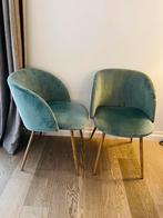 Sostrene Grene fluwelen eetkamerstoel 2x kleur teal, Huis en Inrichting, Ophalen of Verzenden, Zo goed als nieuw, Overige kleuren