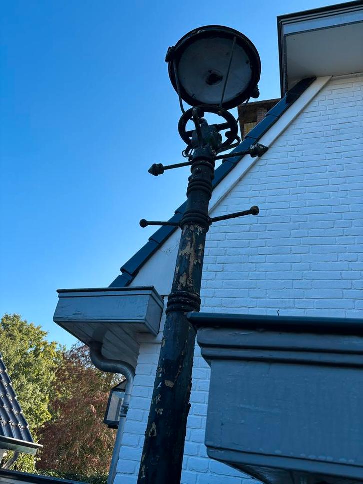 Gietijzeren Lantaarnpaal - Antiek (4,25 mtr), Antiek en Kunst, Antiek | Lampen, Ophalen