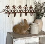 Brocante oud draad rekje met 6 haakjes, Ophalen of Verzenden