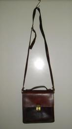 Vintage,zwaar lederen tas,tuigleder, kwaliteit!Schouderriem, Overige merken, Gebruikt, Bruin, Ophalen of Verzenden