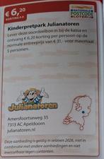 Kinderpretpark Julianatoren €6,20 korting p.p., Drie personen of meer, Kortingskaart