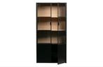 Woood Sivan industriële vitrinekast met glazen stalen deuren, Ophalen, 200 cm of meer, 25 tot 50 cm, Glas