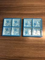 2 blauwe schalen met bloemmotief, Overige materialen, Gebruikt, Ophalen of Verzenden, Schaal of Schalen