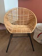 Leuke rotan stoel met metalen poten, Ophalen, Bruin, Zo goed als nieuw, Metaal