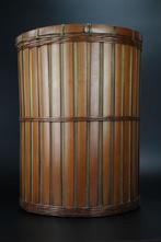Japanse Ikebana vaas bamboe rotan bloemenschik pot mand bak, Ophalen of Verzenden