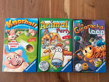 3x spel ravensburger [knorbal - animal party - la cucaracha] beschikbaar voor biedingen