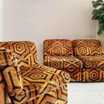 Vintage design -elementenbank- kleurrijk oranje'geel 70's, Ophalen