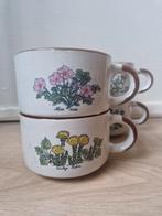 Vintage Wildflower Kommen met Handvat, Gebruikt, Ophalen of Verzenden, Kom(men), Overige stijlen
