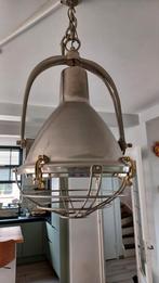 Zware chromen/messing hanglamp, Huis en Inrichting, Lampen | Kroonluchters, Zo goed als nieuw, Ophalen
