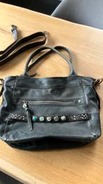 Nosa Amsterdam , handtas leder, incl 5 studs!, Handtas, Grijs, Gebruikt, Ophalen of Verzenden