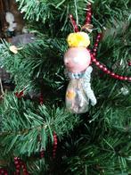 pracht oud glazen engeltje met chenille vleugels en kroontje, Diversen, Kerst, Ophalen of Verzenden, Gebruikt