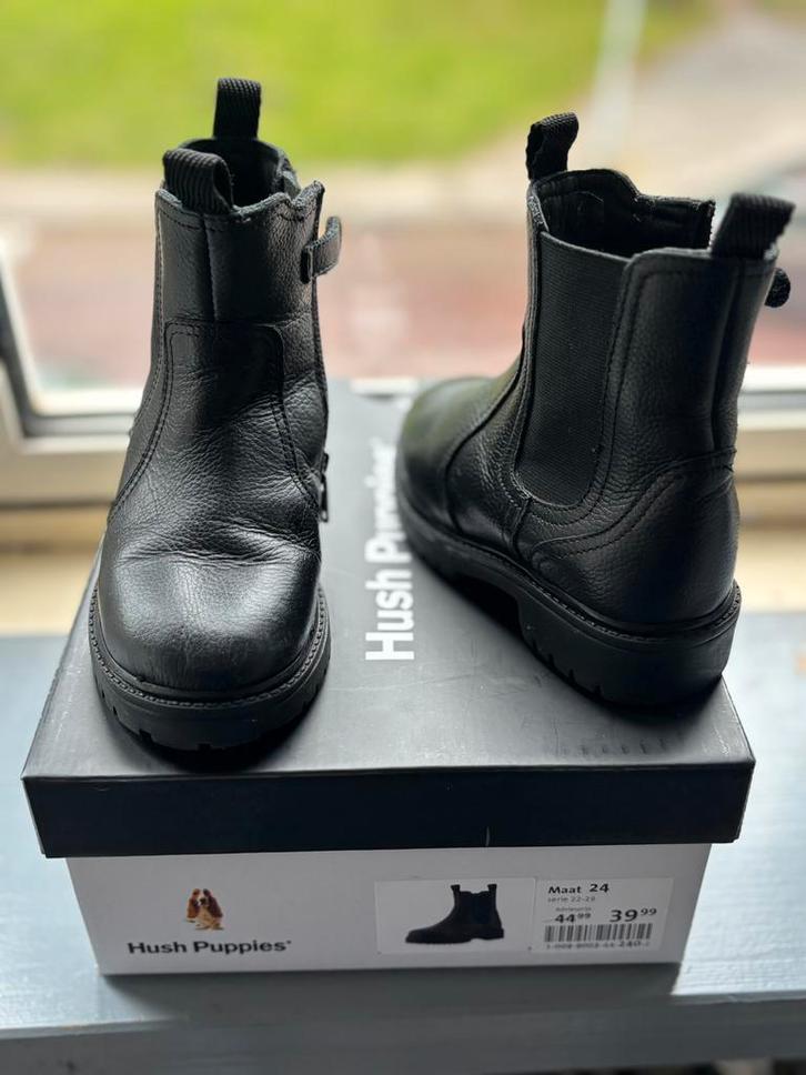 Hushpuppie boots maat 24 zwart zgan, Kinderen en Baby's, Kinderkleding | Schoenen en Sokken, Zo goed als nieuw, Laarzen, Jongen
