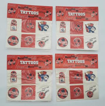 Coca Cola World Cup '98 Tattoos 4 velletjes NIEUW! beschikbaar voor biedingen