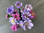 Mooi boeket handgemaakt roze en lilla bloemen, Ophalen of Verzenden, Nieuw, Binnen