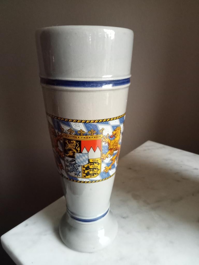 Originele Gerz 0,5 l. bierpul met wapenschild, Ophalen of Verzenden, Zo goed als nieuw, Pul(len), Overige merken