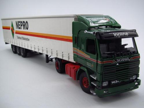 Tekno - Scania 143M miniatuur '' Nepro Hout Gouderak '', Hobby en Vrije tijd, Modelauto's | 1:50, Zo goed als nieuw, Bus of Vrachtwagen