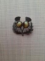 Vintage Schotse Distel Broche, 4 tot 7 cm, Gebruikt, Ophalen of Verzenden, Grijs