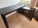 Bureau Malm Ikea zwart/bruin, uitschuifbaar hoekelement, Ophalen