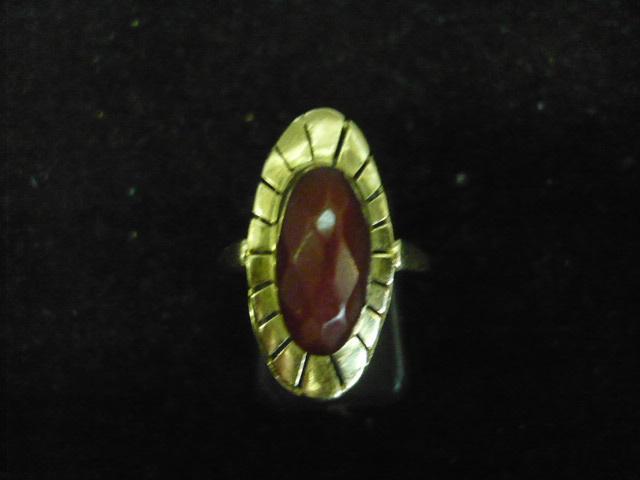 14 karaat goud ring met carneool maat 17-3/4 - 3.2 gram, Antiek en Kunst, Antiek | Goud en Zilver, Goud, Ophalen of Verzenden