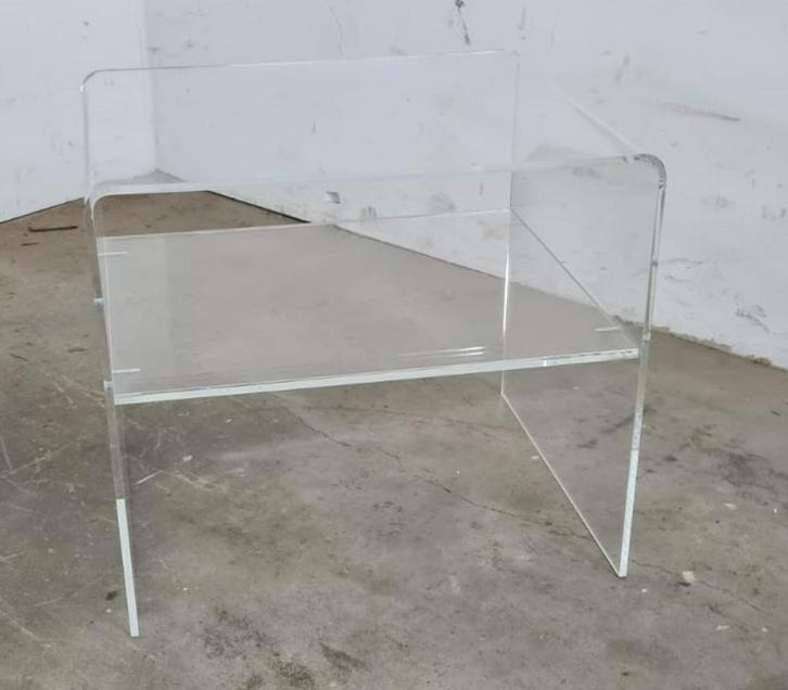 Space age plexiglas bijzettafel, Huis en Inrichting, Tafels | Bijzettafels, Nieuw, Rond, 45 tot 60 cm, Minder dan 55 cm, Kunststof