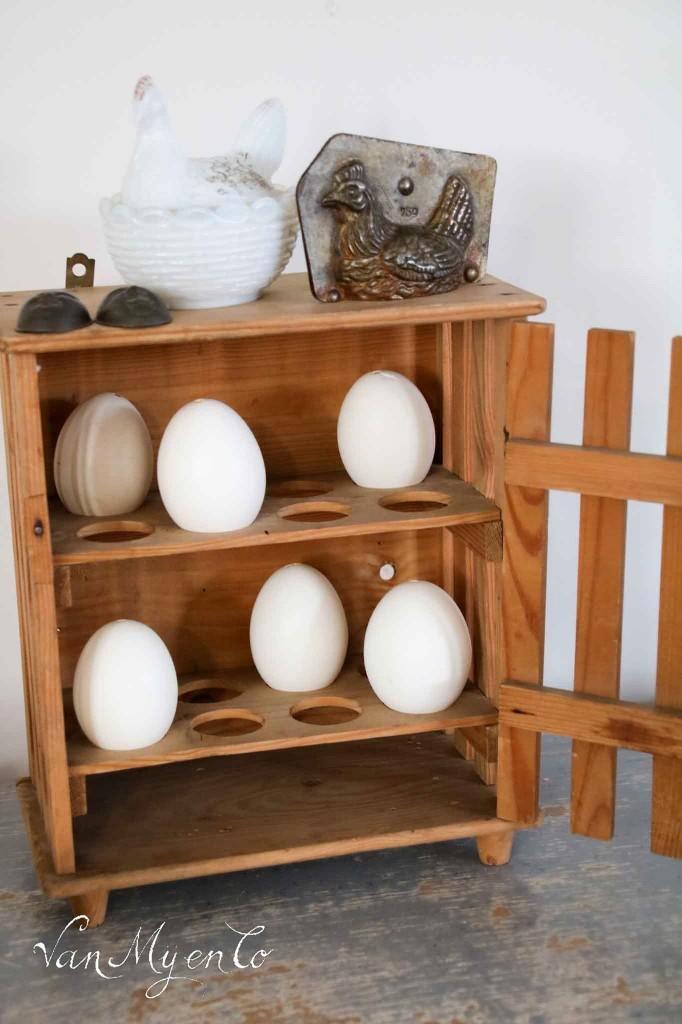 Oud houten eierkastje, Antiek en Kunst, Curiosa en Brocante, Ophalen of Verzenden