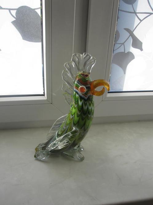 Murano Dieren Vogel Kaketoe 39 cm hoog, Antiek en Kunst, Antiek | Glas en Kristal, Ophalen of Verzenden