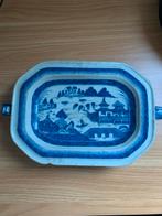 Antiek Canton Blauw Wit Warmhoudschaal, Antiek en Kunst, Ophalen of Verzenden