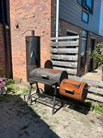 Oklahoma smoker offset bbq, Tuin en Terras, Houtskoolbarbecues, Ophalen, Gebruikt