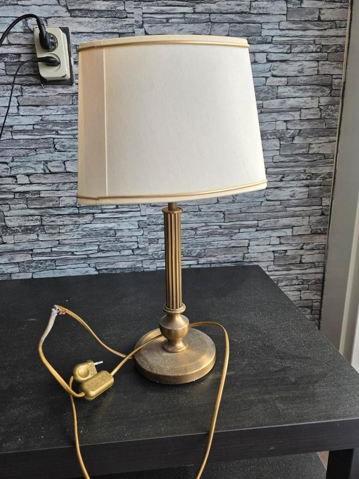Tafellamp Klassiek Stijl, Huis en Inrichting, Lampen | Tafellampen, Gebruikt, 50 tot 75 cm, Metaal, Stof, Ophalen
