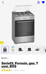 Bosch HXA090D50N - Gasfornuis - RVS, Ophalen, 4 kookzones, Zo goed als nieuw, Gas