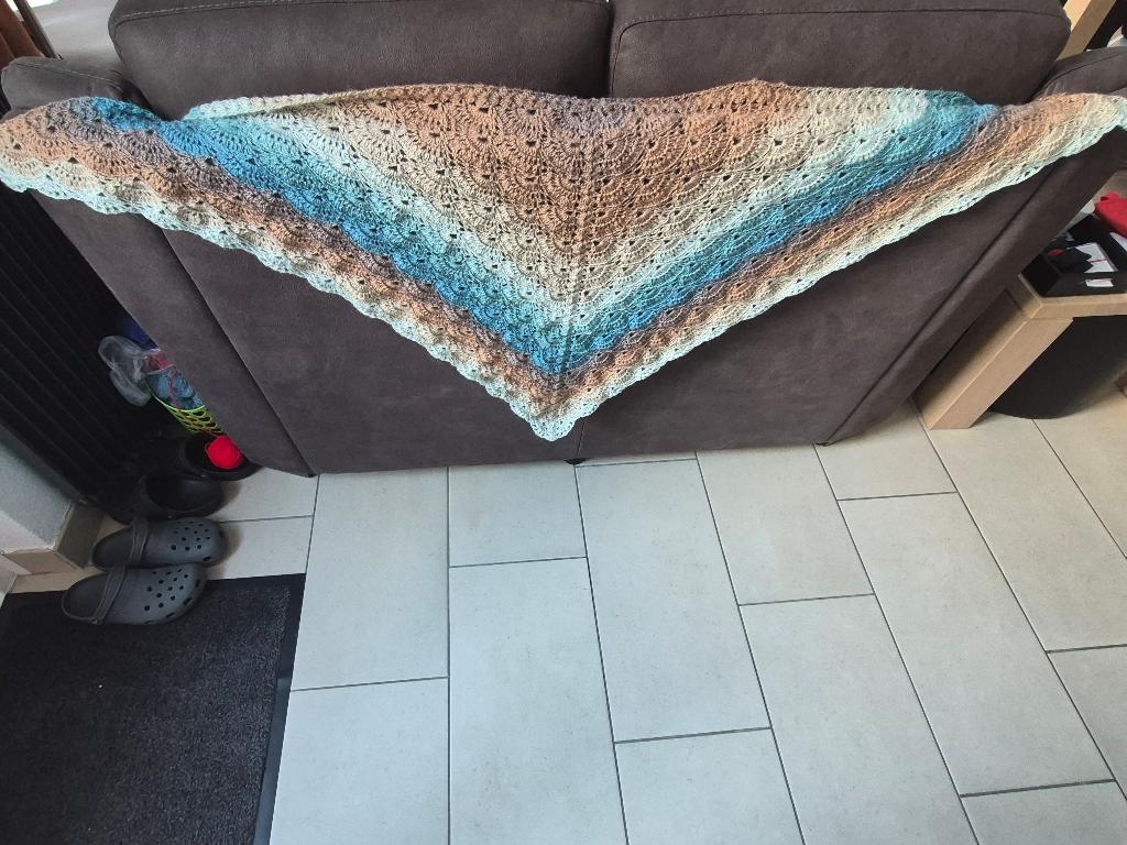 Omslagdoek ca. 142 x 68 cm met mohair en wol NIEUW, Ophalen, Nieuw, Haken, Overige typen