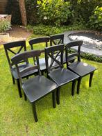 Stoelen 6 stuks zwart, Huis en Inrichting, Stoelen, Ophalen, Gebruikt, Zwart, Vijf, Zes of meer stoelen