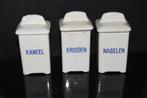 3 Antieke kruidenpotjes Kaneel Kruiden Nagelen, Antiek en Kunst, Antiek | Keukenbenodigdheden, Ophalen of Verzenden