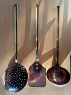 Vintage Franse lepelrek koper en messing, Ophalen of Verzenden, Gebruikt, Overige materialen, Los bestek