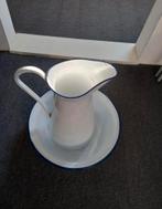 Emaille kan met schaal, Ophalen